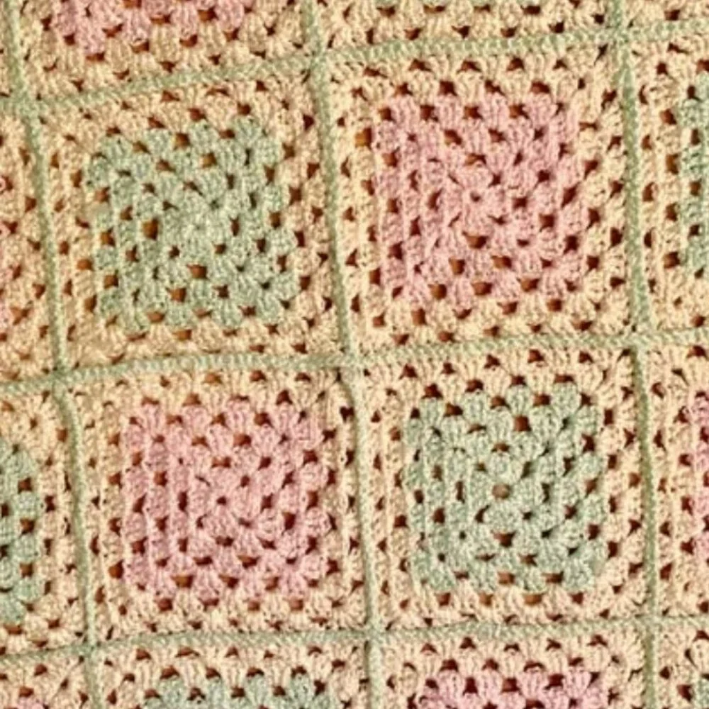 Granny Square Crochet Cottagecore Fairy Coquette Blanket Throw Afgan 48